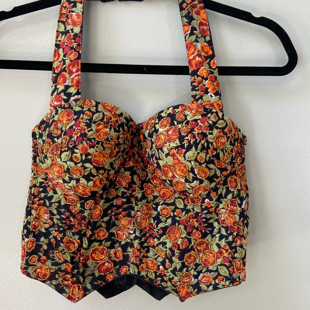 FLORAL BUSTIER BRALETTE
